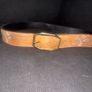 BED|STU Tan and Black Leather Belt